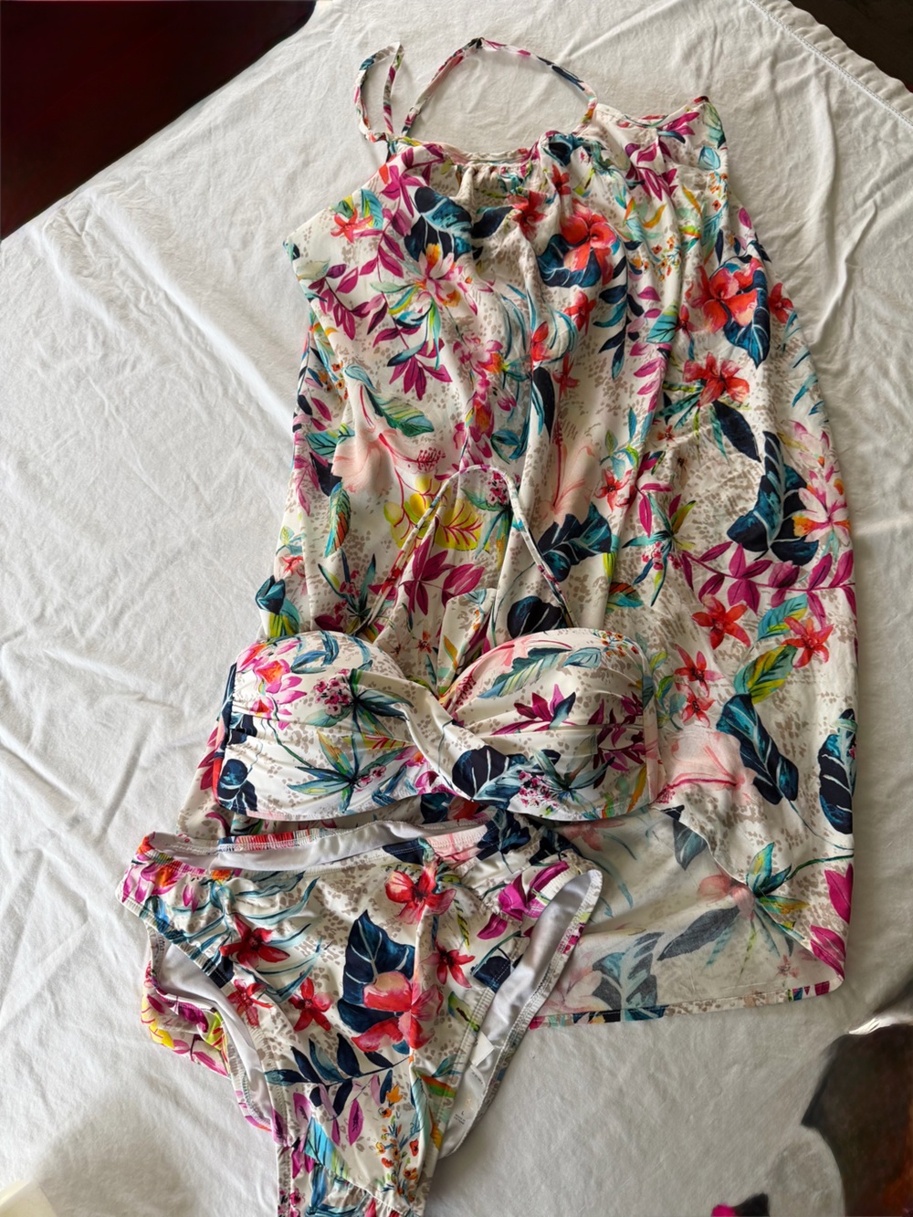 Floral Tropical Bandeau Maxi Dress - Multicolor